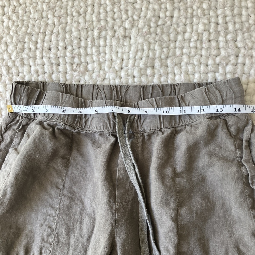 Enza Costa 100% French Linen Pull On Pants Joggers XS Sz2 Lagenlook Boho Coastal - Picture 7 of 10